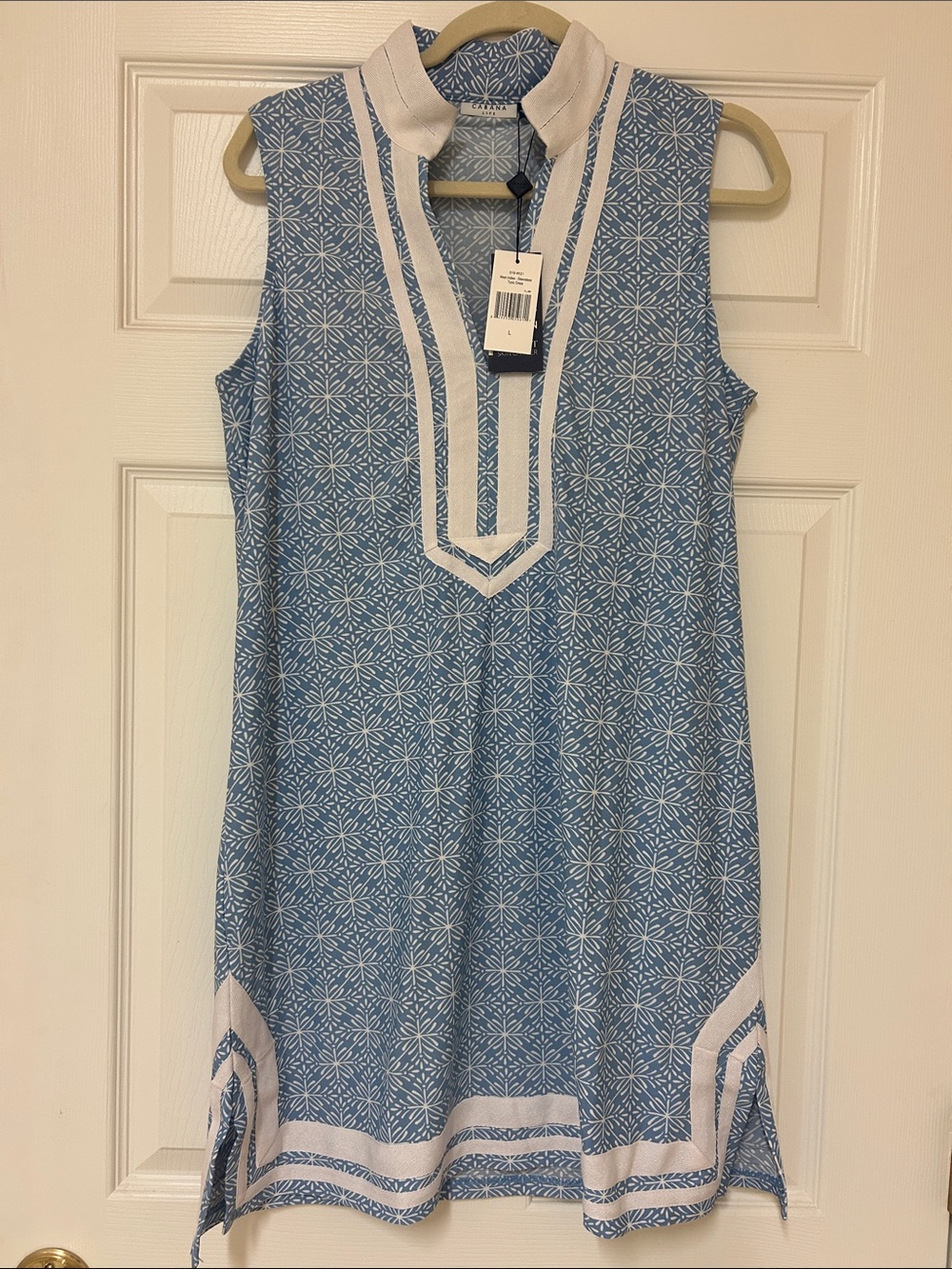 NWT Cabana Life blue/white dress-Sz L